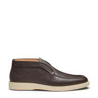 Men's dark brown tumbled leather desert boot - Santoni - 1