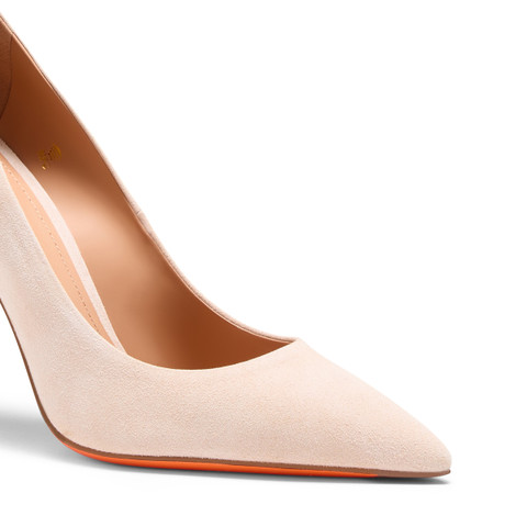 Women's pink suede high-heel pump - Santoni - 5