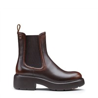 Women's dark brown leather Easy ankle boot - Santoni - 1