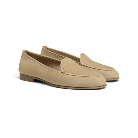 Women's beige suede loafer - Santoni - 3