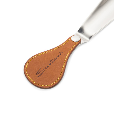 Travel shoehorn with leather handle - Santoni - 4