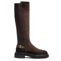 Women's dark brown suede boot - Santoni - 1