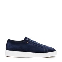 Men's blue suede sneaker - Santoni - 1