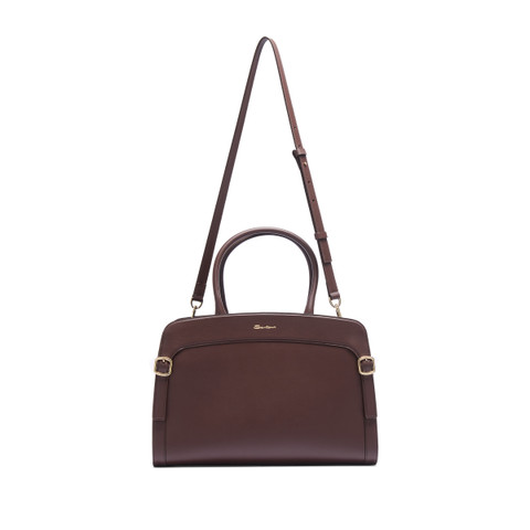 Dark brown leather handbag - Santoni - 3
