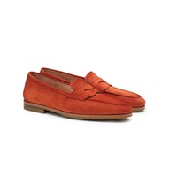 Women's orange suede Carla loafer - Santoni - 2