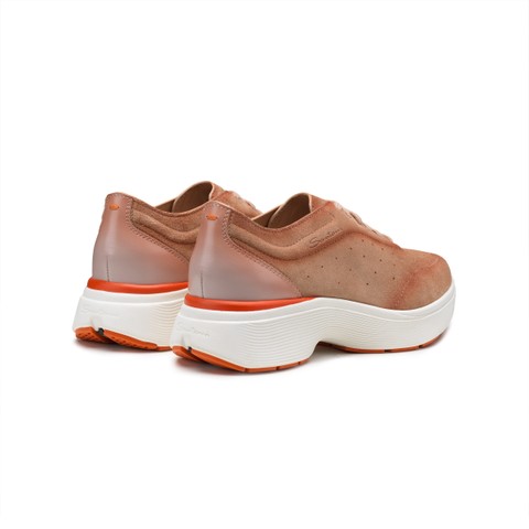 Women's pink suede Easy Bounce sneaker - Santoni - 4