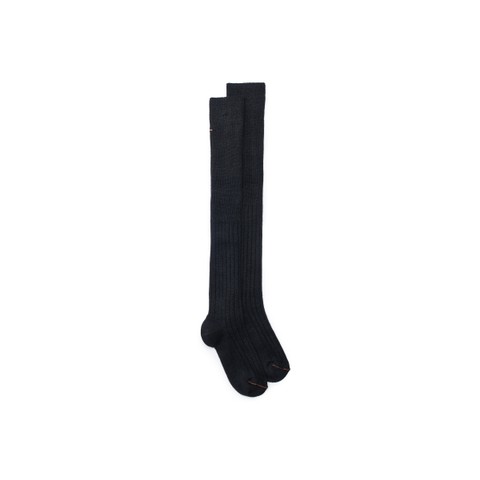 Black cashmere high socks - Santoni - 1