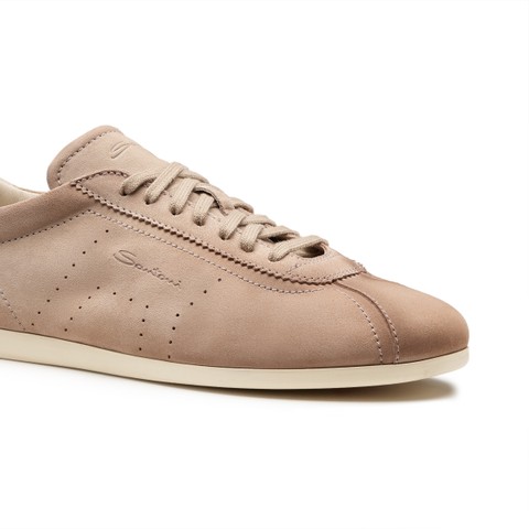 Men's beige suede sneaker - Santoni - 5