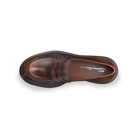 レディース レザー Easy ペニーローファー ブラウン - Santoni - 4
