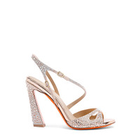 Women's pink suede and strass high-heel sandal - Santoni - 1