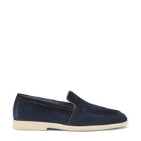 Men's blue suede loafer - Santoni - 1