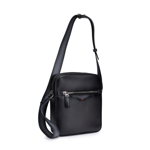 Sac &agrave; bandouli&egrave;re en cuir noir - Santoni - 2