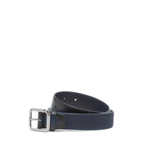 Blue leather and nylon adjustable belt - Santoni - 1