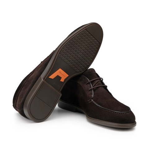Men's dark brown suede desert boot - Santoni - 3