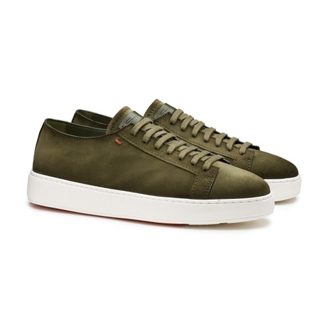 Men's green suede sneaker - Santoni - 2