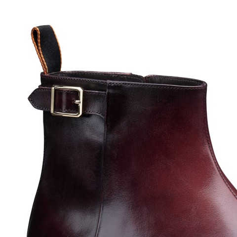 Men's burgundy leather ankle boot - Santoni - 5