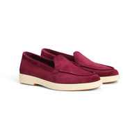 Women's red suede loafer - Santoni - 2
