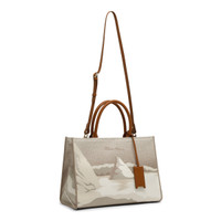Beige fabric medium tote bag - Santoni - 2