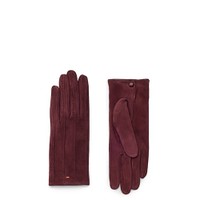 Burgundy suede gloves - Santoni - 1
