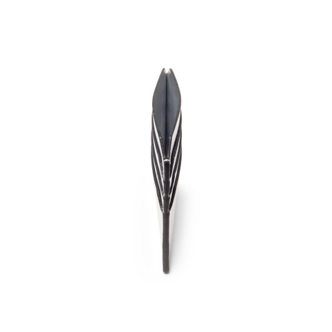 Silver laminated leather credit card holder - Santoni - 8
