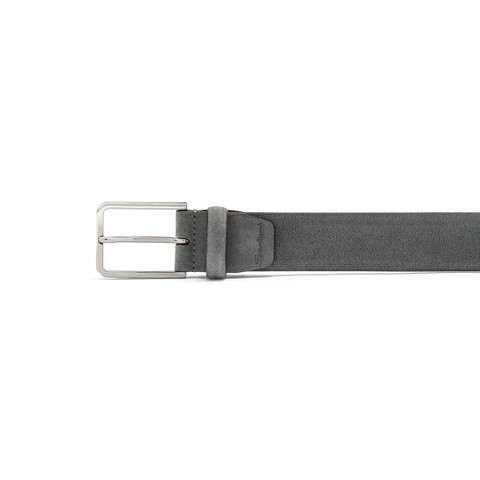 Men's grey suede adjustable belt - Santoni - 2