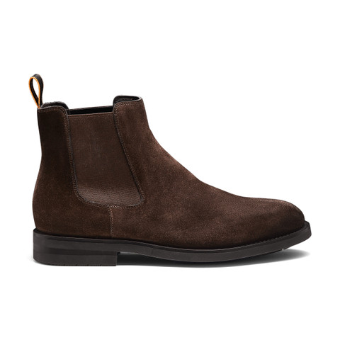 Men&rsquo;s brown suede Chelsea boot - Santoni - 1