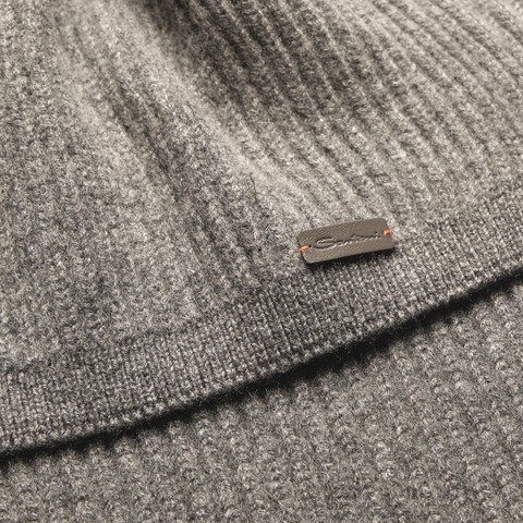 Grey cashmere scarf - Santoni - 4