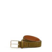 Men's green suede adjustable belt - Santoni - 1