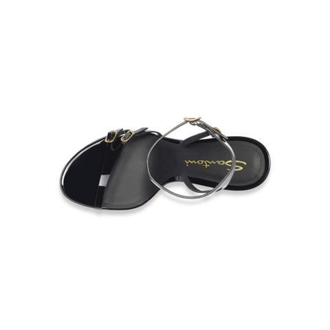 Women's black patent leather high-heel sandal - Santoni - 5