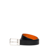 Men's polished blue leather adjustable belt - Santoni - 1