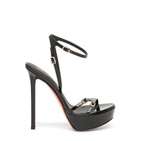 Women’s black patent leather high-heel sandal - Santoni - 1