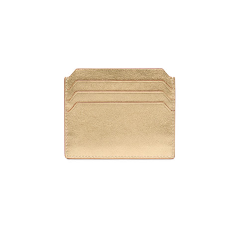 Gold laminated leather credit card holder - Santoni - 2