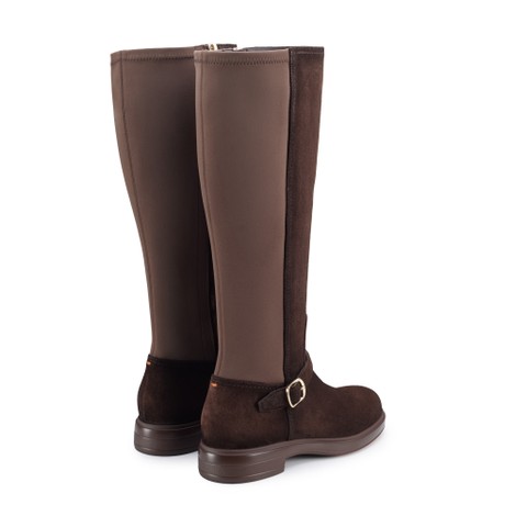 Women's dark brown suede boot - Santoni - 3