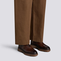 Men's dark brown leather Easy Nova brogue Oxford shoe - Santoni - 2