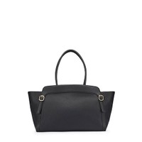 Borsa a spalla in pelle bottalata nera - Santoni - 1