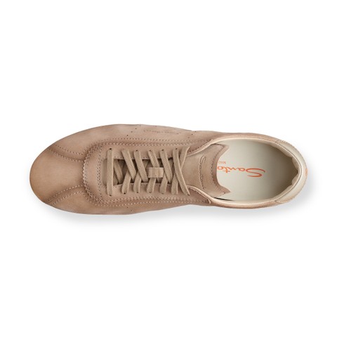 Men's beige suede sneaker - Santoni - 4