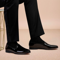 Mocassino Andrea da uomo in vernice nera - Santoni - 2