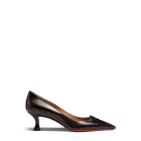 Women's dark brown leather mid-heel pump - Santoni - 1