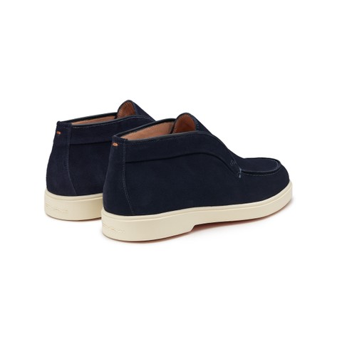 Stivaletto desert da donna in suede blu - Santoni - 3