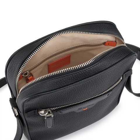 Black leather crossbody bag - Santoni - 3