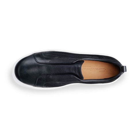 Men's black leather slip-on sneaker - Santoni - 4