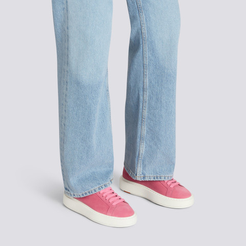 Women's pink suede sneaker - Santoni - 2