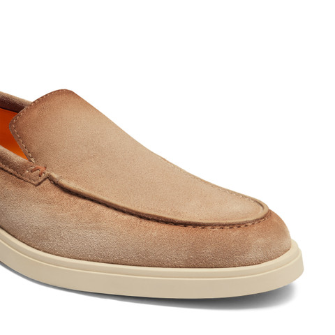 Beige Loafer für Herren aus Veloursleder - Santoni - 6