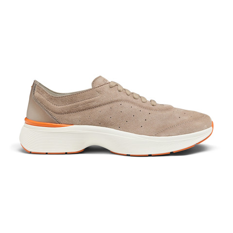 Men's beige suede and leather Easy Bounce sneaker - Santoni - 1