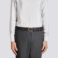 Black woven leather belt - Santoni - 2