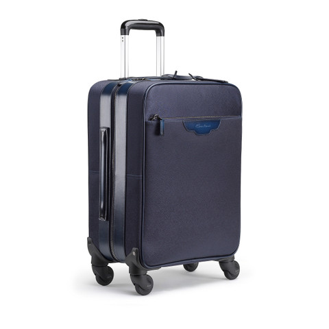 Blue printed leather travel suitcase - Santoni - 2