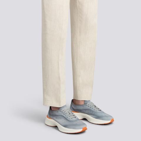 Sneaker Easy Bounce en daim et cuir gris pour homme - Santoni - 2