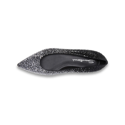 Women's black suede and strass ballet flat - Santoni - 4
