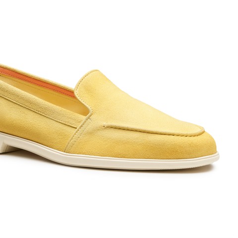 Women's yellow suede loafer - Santoni - 5