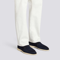 Men's blue suede loafer - Santoni - 2